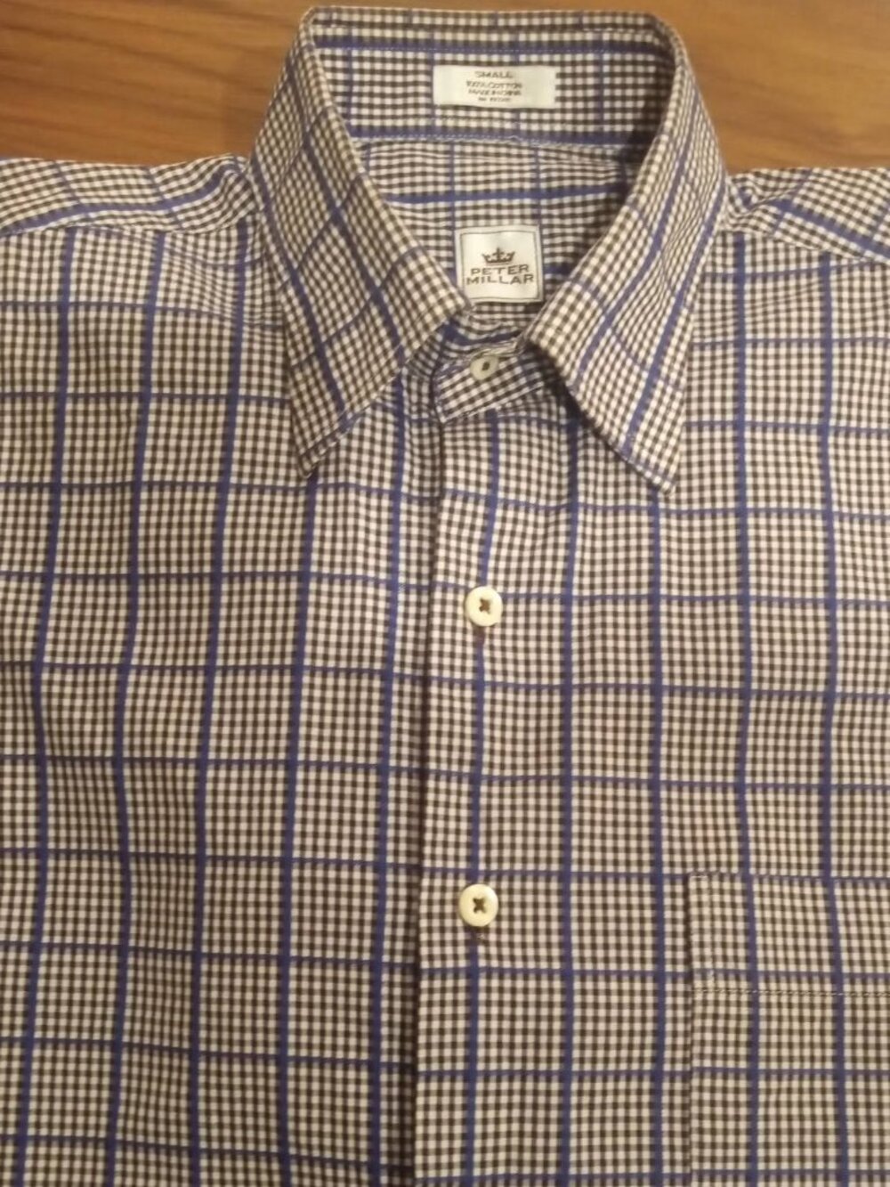 Peter Millar NWOT Men’s Crown Crafted Plaid Performance Button Up Shirt Blue S